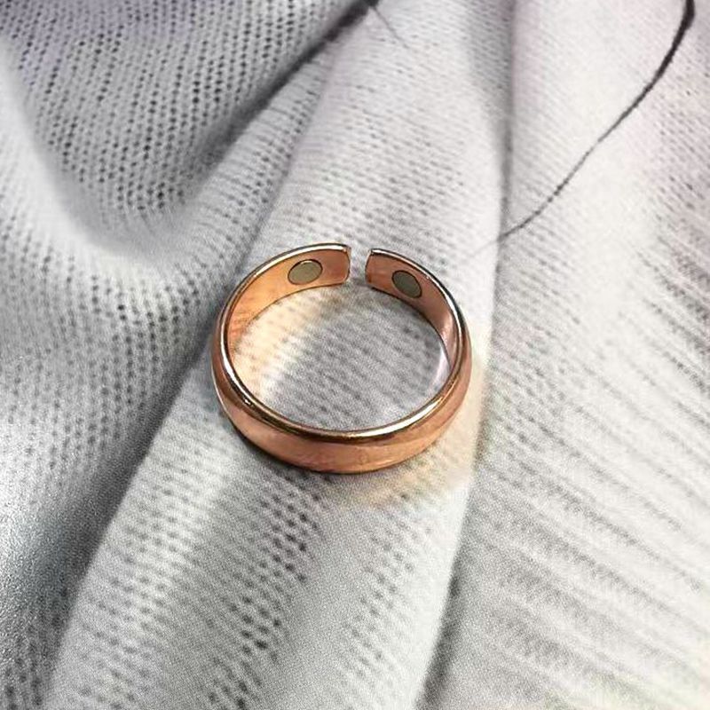Anillo magnético abierto magnético personalizado de oro rosa galvanizado para hombre