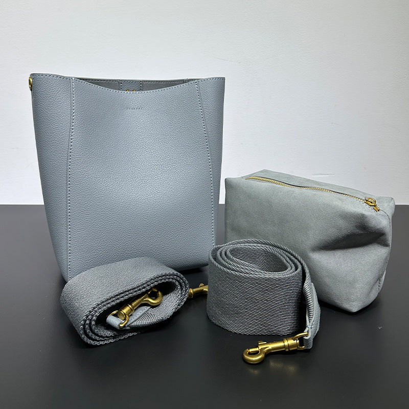 Sac femme en cuir véritable grande capacité sac à bandoulière