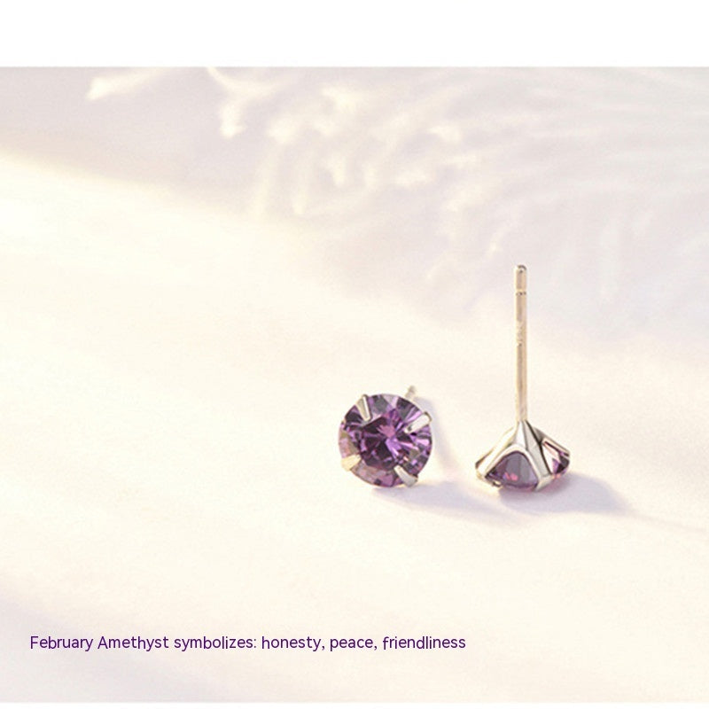 Boucles d'oreilles classiques à quatre griffes en argent sterling S925