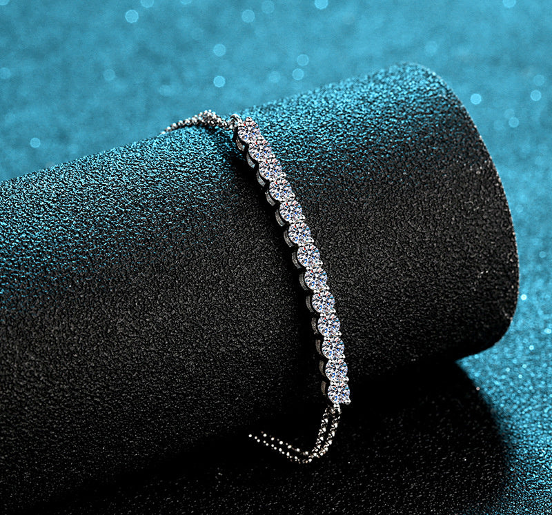 Bracelet en argent sterling 13 carats moissanite