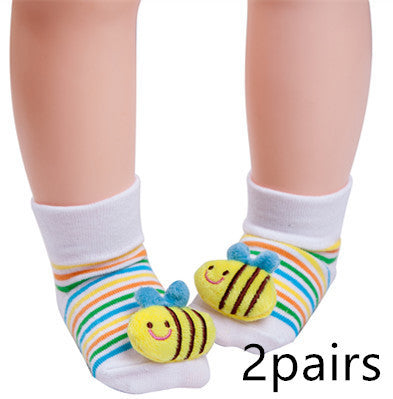 Chaussettes tridimensionnelles pour bébé, poupée animale mignonne