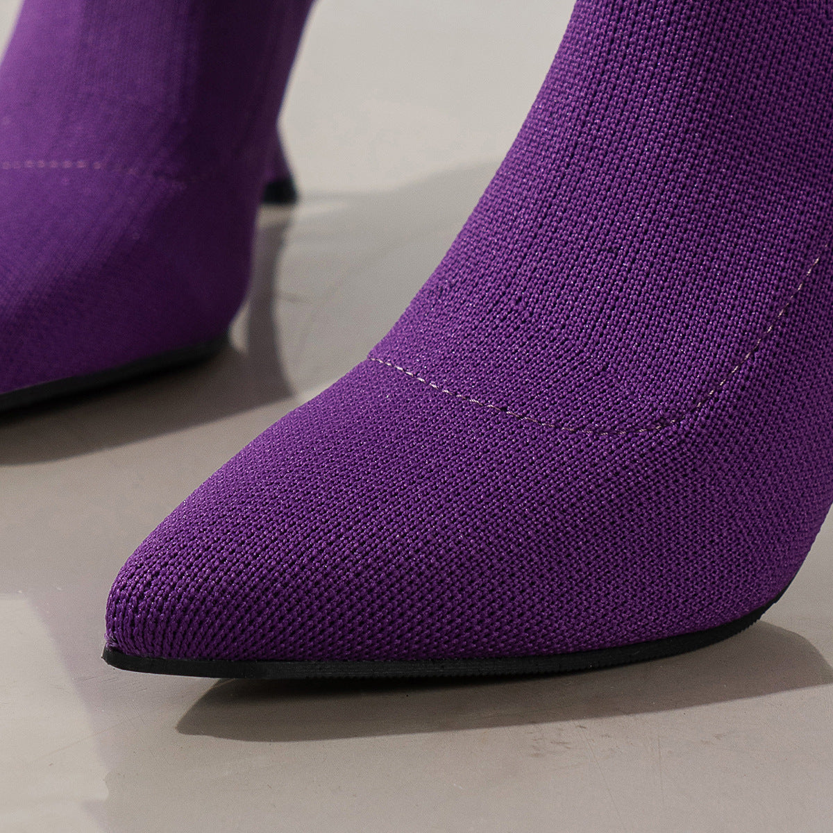 Bottines à talons aiguilles à bout pointu pour femme, escarpins de luxe tricotés et tissés à la mouche, élastiques, à la mode, automne et hiver