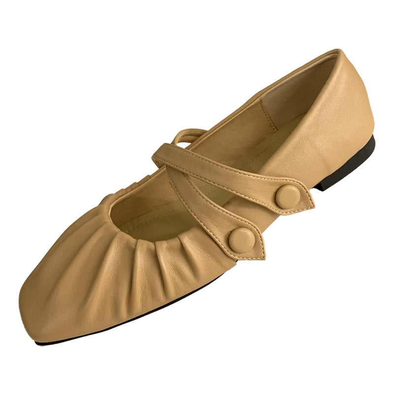 Chaussures Mary Jane rétro à bout carré assorties avec fond souple et surface souple