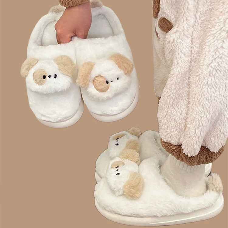 Pantoufles thermiques amovibles en coton imperméables pour femmes
