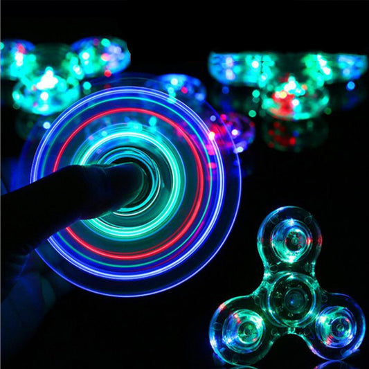 Luz LED luminosa Fidget Spinner mano mejores hilanderos brillan en la luz oscura EDC Figet Spiner dedo alivio del estrés juguetes
