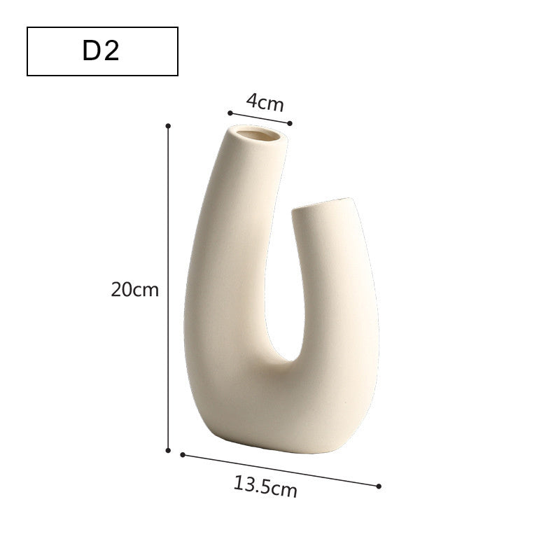 Ornements de fleurs de vase en céramique minimaliste moderne