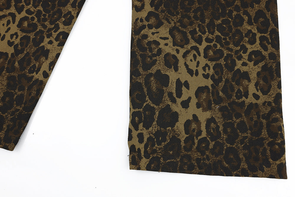Leopard Print Casual Trousers For Men And Women