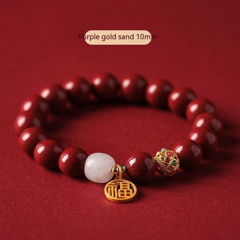 Bracelet de cinabre de minerai brut naturel pour les femmes