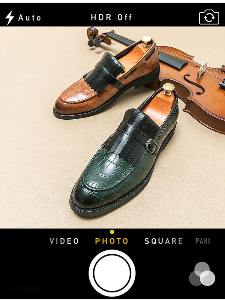 Zapatos casuales de cuero de estilo británico para hombres