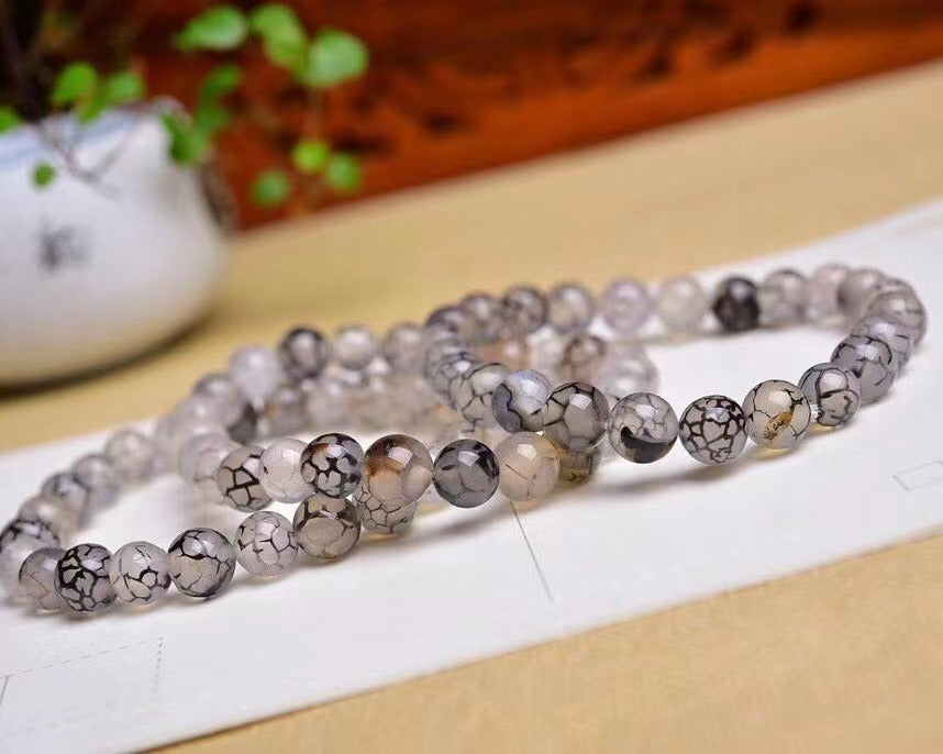 Nouveau Bracelet en Agate Dragon noir naturel