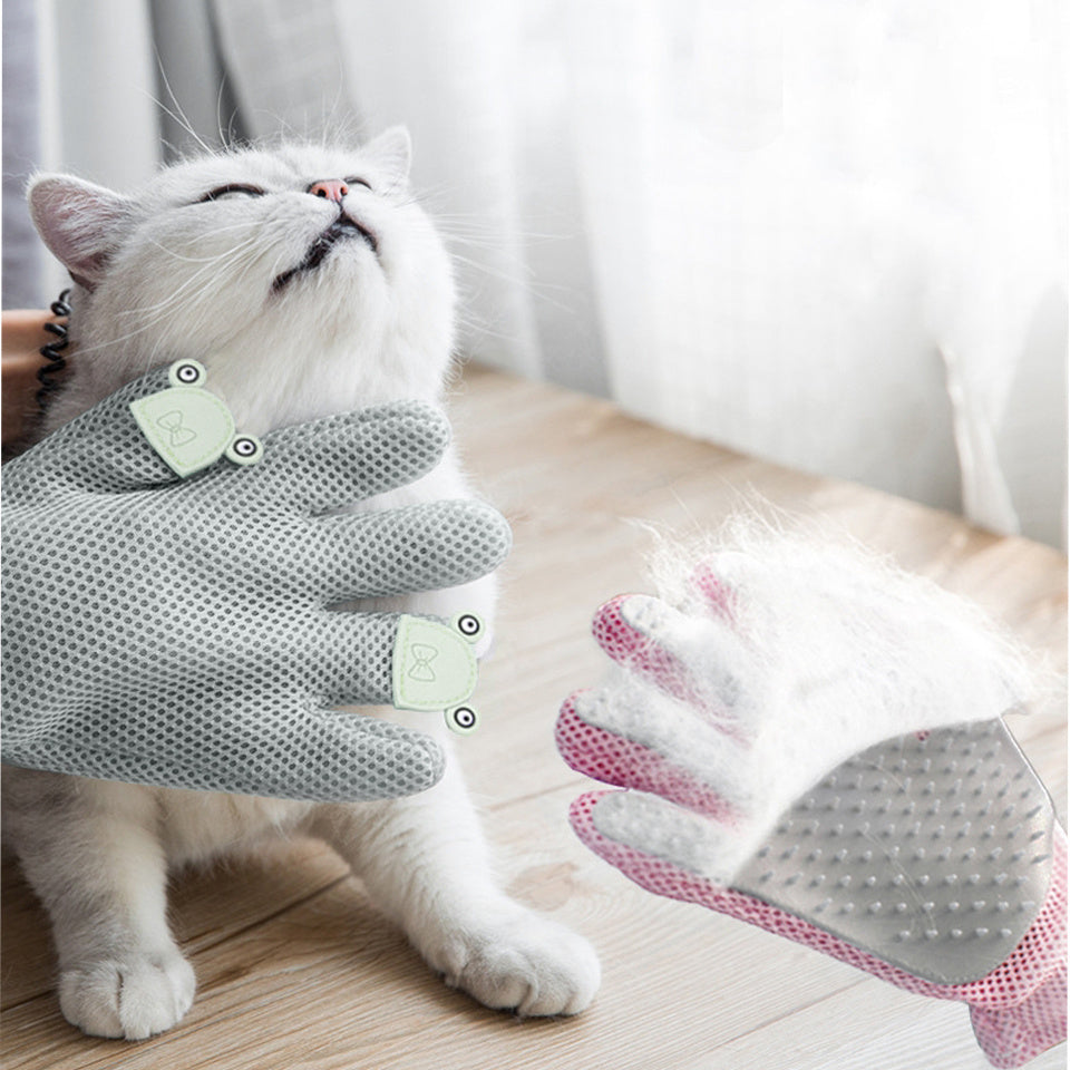 Guante para mascotas Guante de aseo para gatos Guantes para cepillo para quitar el pelo de gato Pelo flotante para gatos Cepillo para quitar el pelo de mascotas Baño para perros Peine de masaje Guantes de depilación de silicona