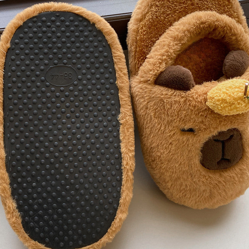 Stabilité émotionnelle Capybara peluche pantoufles hiver maison