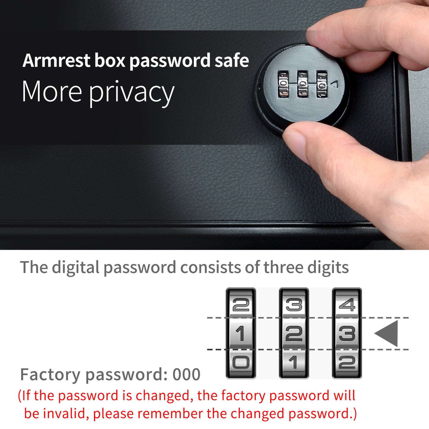 Armrest  Password Safe Storage Box