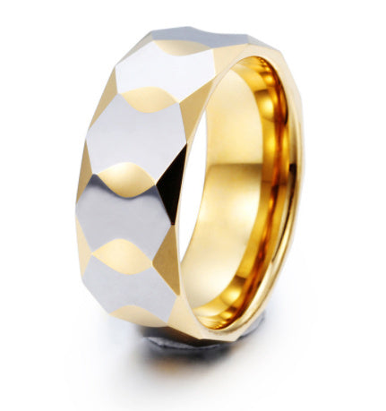 Bague tendance unisexe en acier tungstène
