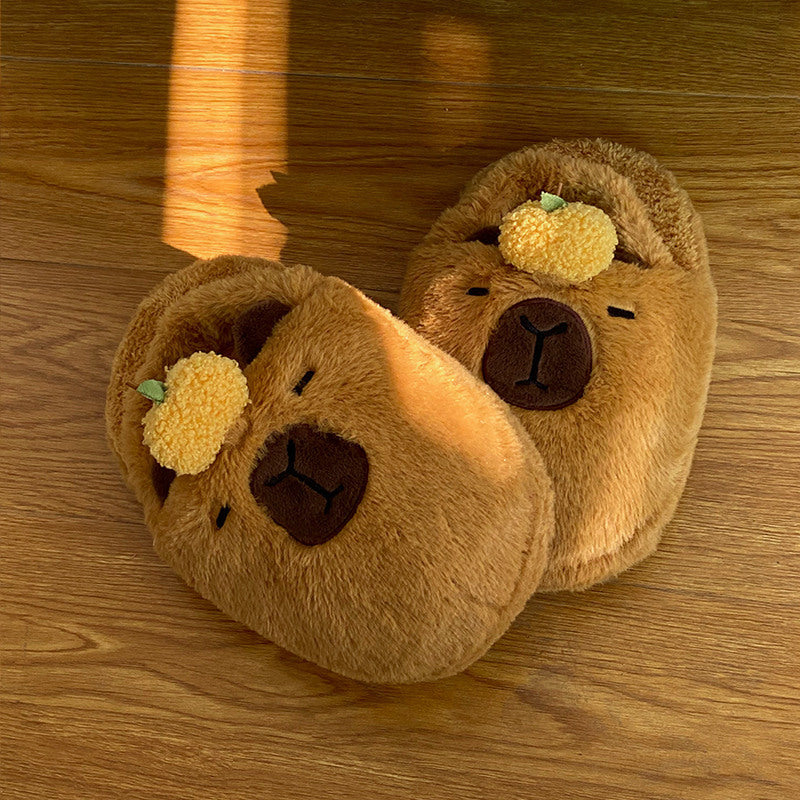 Stabilité émotionnelle Capybara peluche pantoufles hiver maison