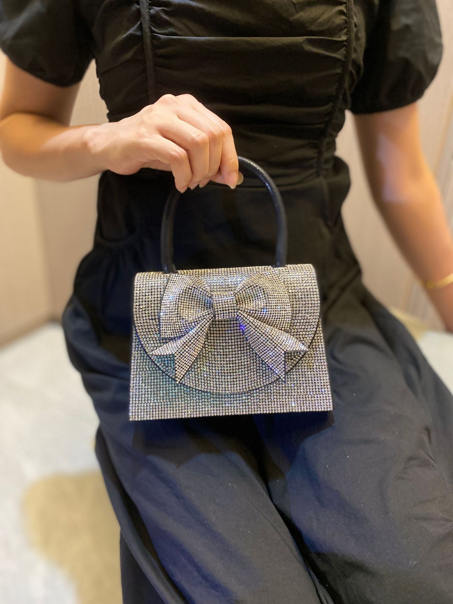 Bolsa de diamantes de imitación Lux de entrada europea y americana portátil