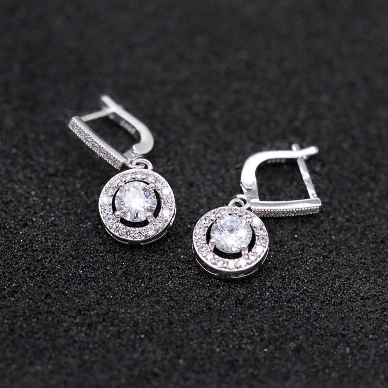 Boucles d'oreilles simples et brillantes en Zircon pour femmes