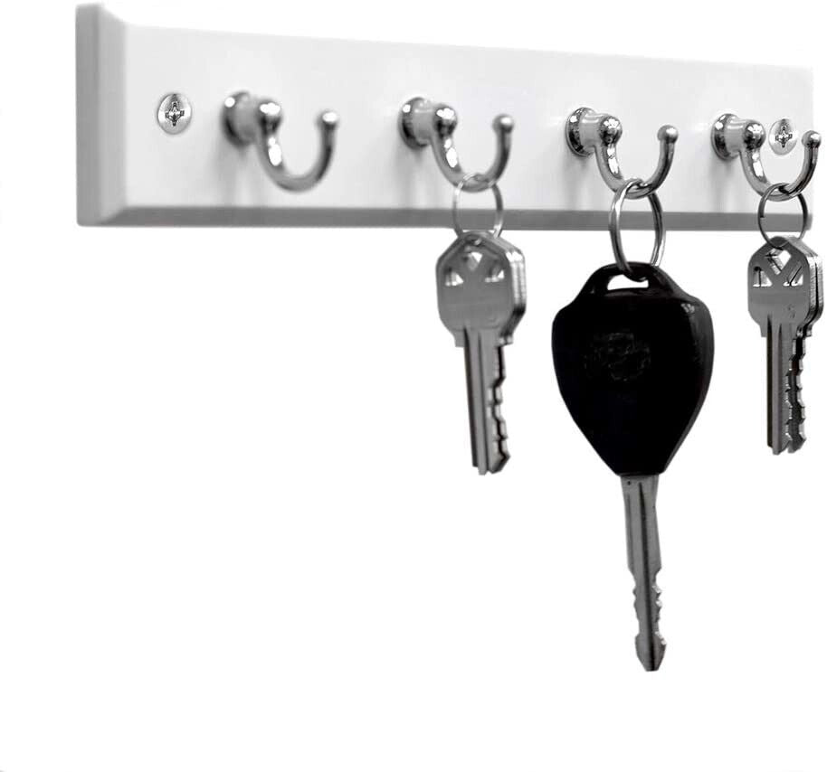 Soporte de pared para llaves, colgador con 4 ganchos, cadena de almacenamiento, organizador de llaves, decoración del hogar