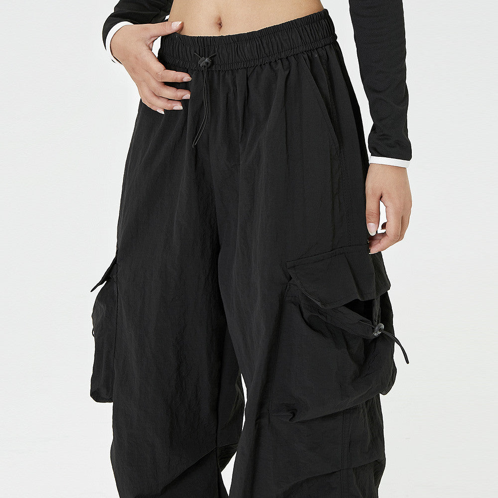 Men's Loose Design Pleated Drawstring Ankle-tied Trousers