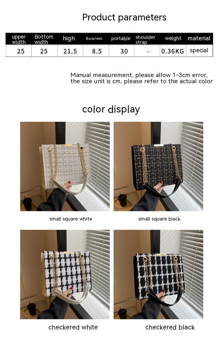 Bolso de hombro con cadena para mujer de gran capacidad