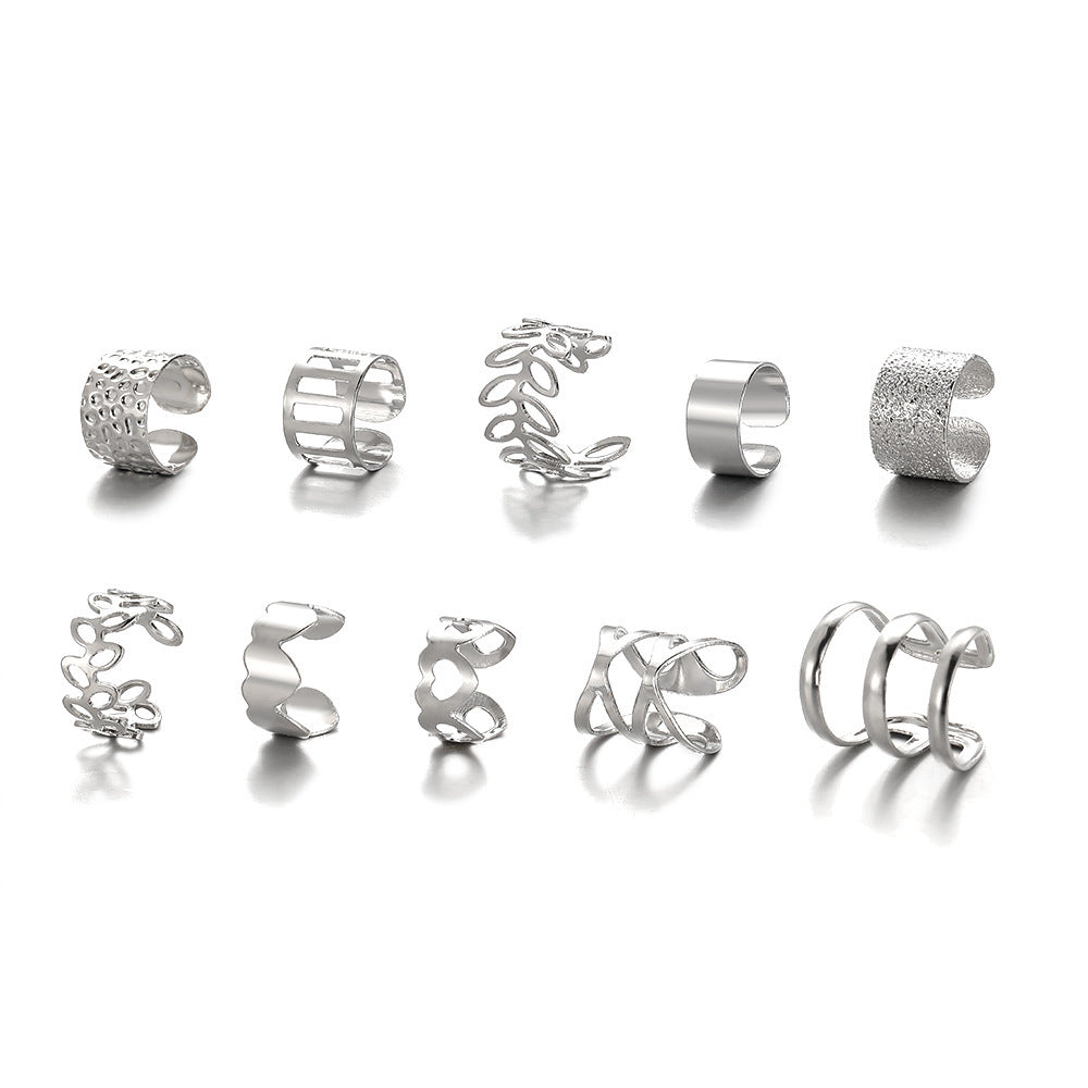 Ensemble créatif simple de cinq clips d'oreille non percés
