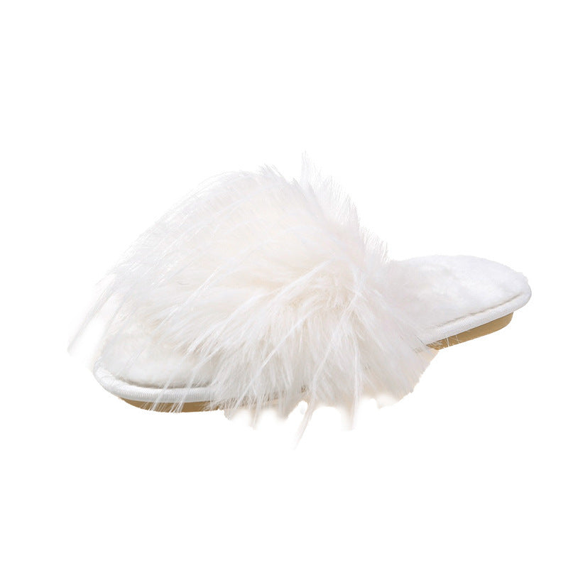 Fairy Style Fluffy Slippers Women's Outer Wear