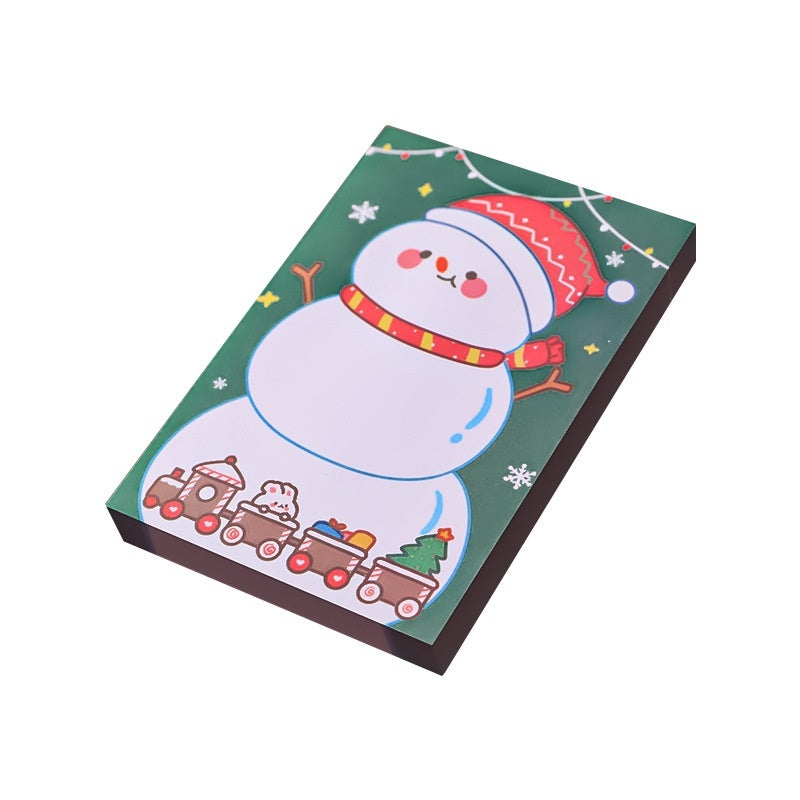Papelería para estudiantes con notas adhesivas navideñas de dibujos animados
