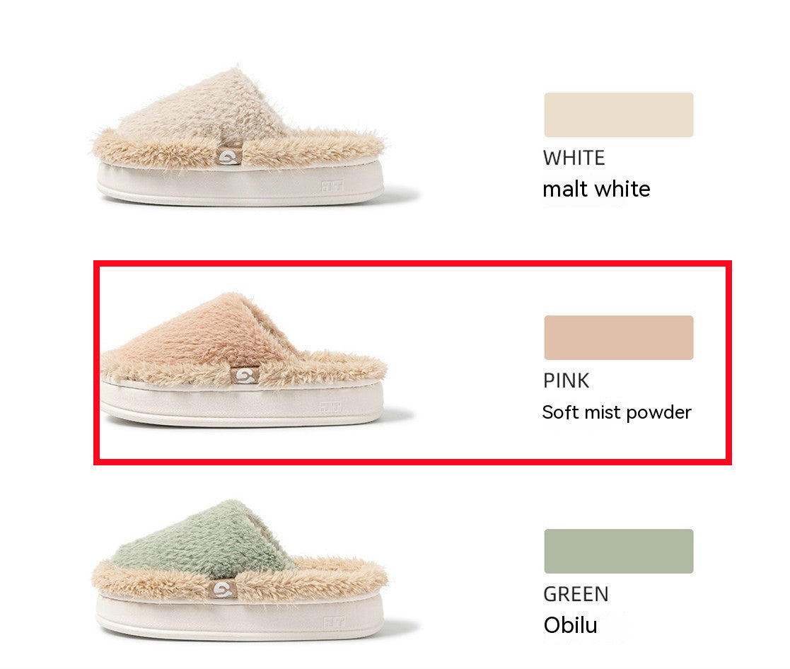 Pantoufles en coton en peluche pour femmes, fond doux, maintien au chaud