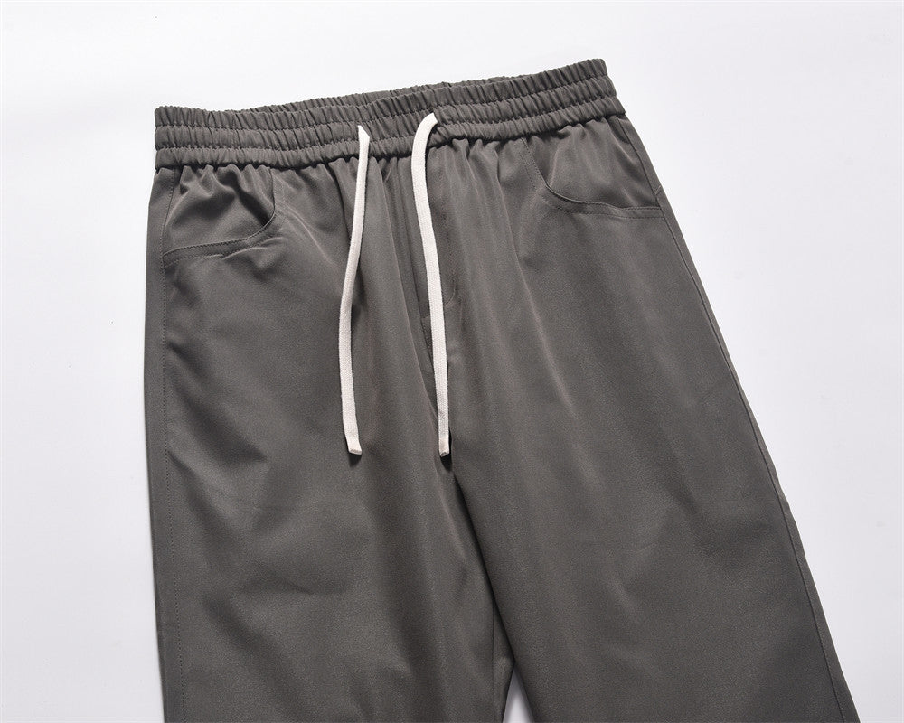 Men's Loose Drooping All-match Elastic Waist Drawstring Straight Long Pants