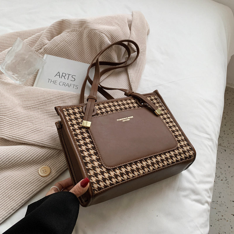 Sac de banlieue à carreaux de grande capacité pour femmes