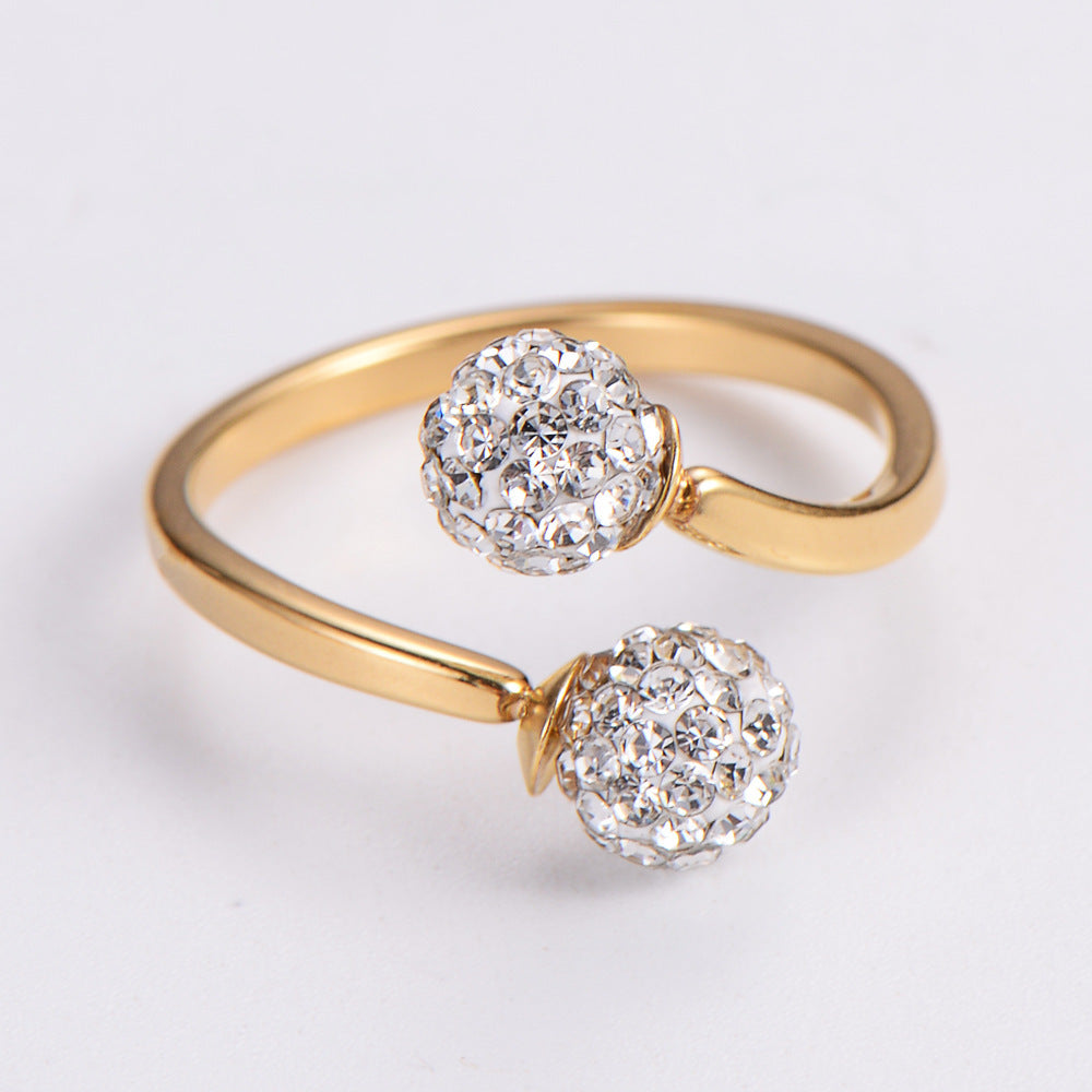 Anillo de oro de 18 quilates con galvanoplastia de acero inoxidable tipo hortensia ahuecado irregular