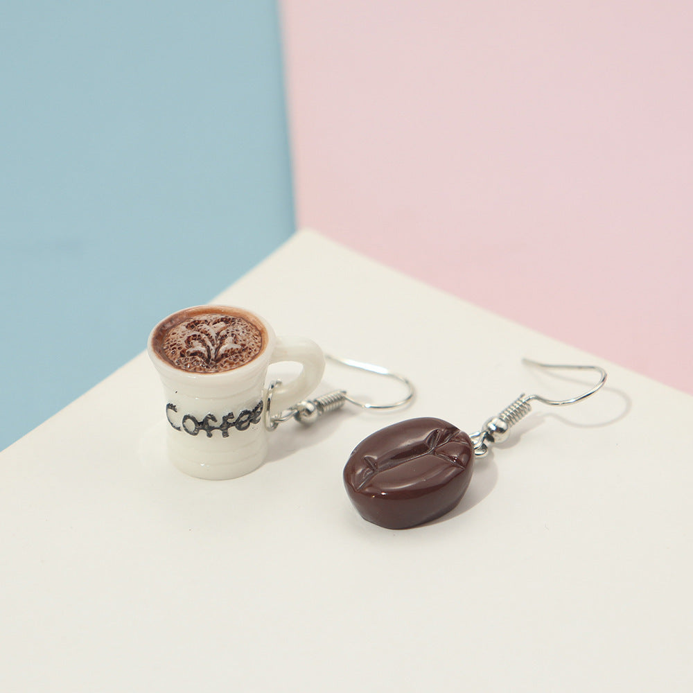 Creative Candy Toy Three-dimensional Coffee Earrings Simulation Exaggerated Funny