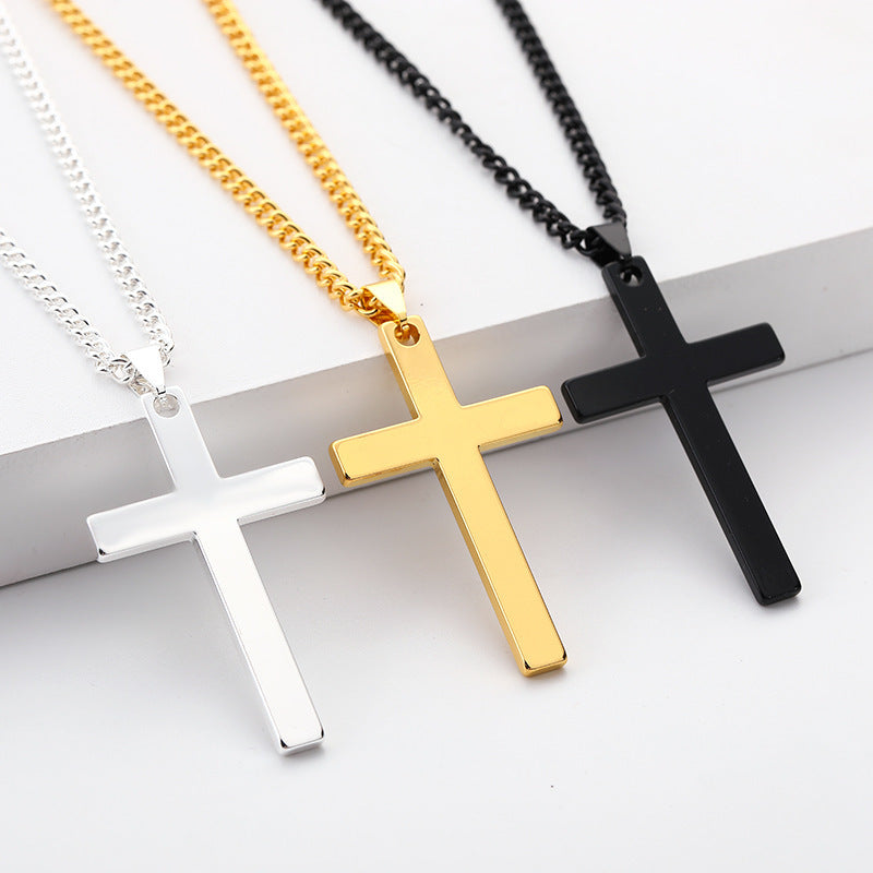Collier pour hommes à étagère croisée en acier inoxydable