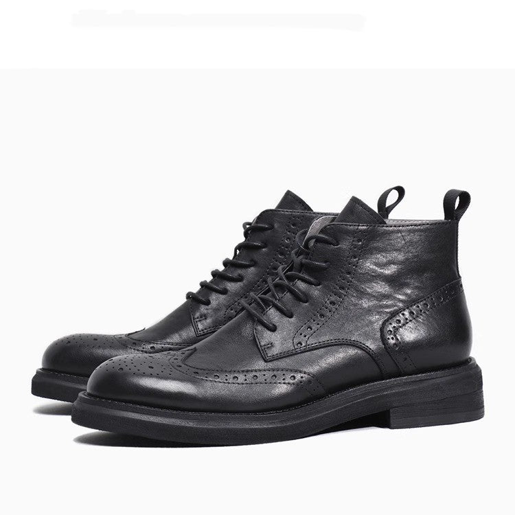Bottes en cuir à plateforme décontractées et à la mode