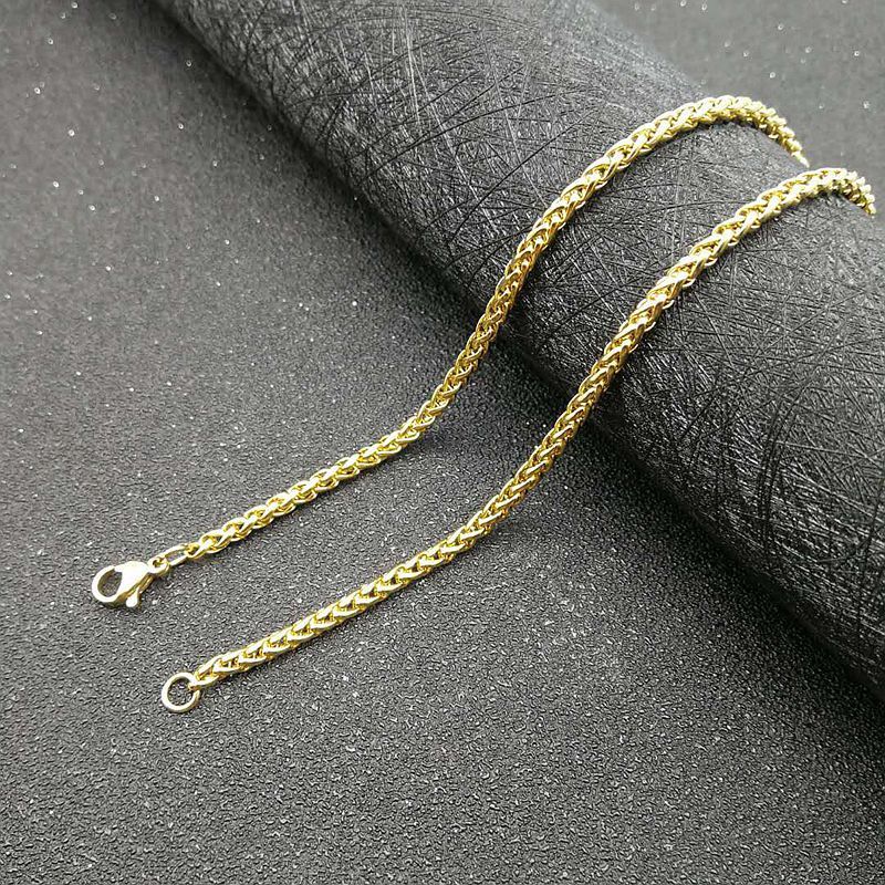 Titanium Steel Gold Plated Diamond Thirteen Make Dinner Pendant Necklace