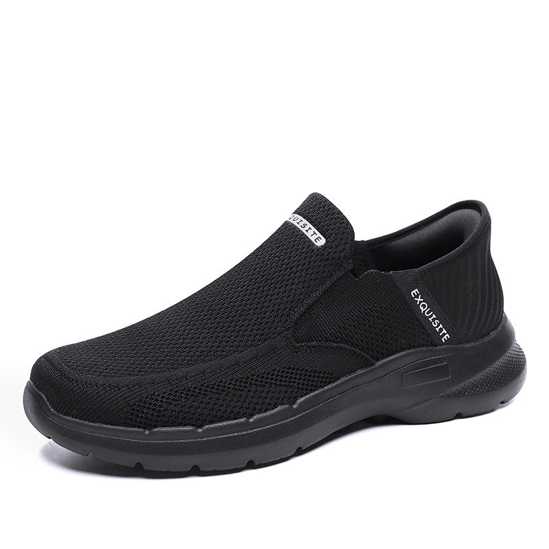 Mocassins Lofter à enfiler de grande taille pour hommes, chaussures décontractées respirantes en maille tissée à la mouche