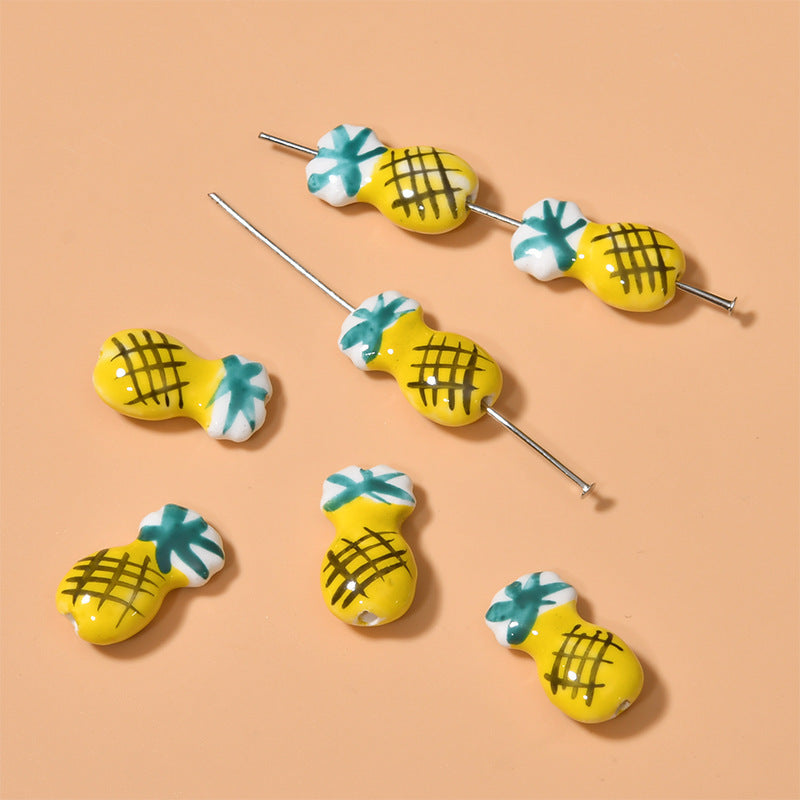 Fruit Pineapple Ceramic Beaded Diy Accessories Material