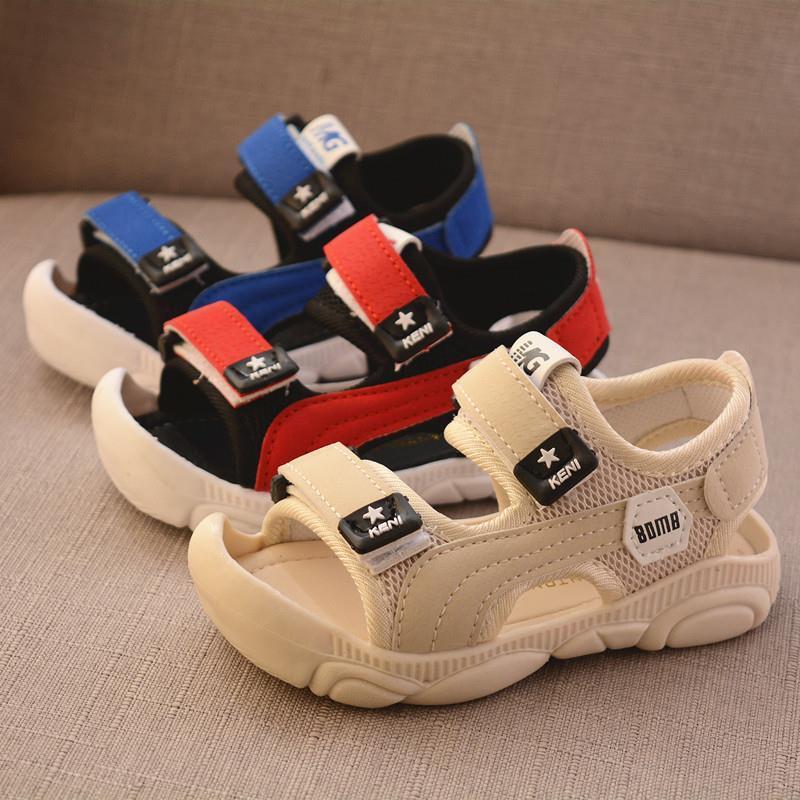 Chaussures d'été pour enfants, chaussures de plage à semelles souples pour garçons, sandales Anti-coup de pied pour bébés