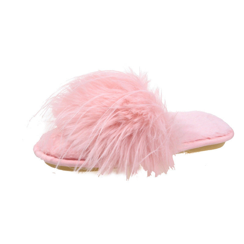 Fairy Style Fluffy Slippers Women's Outer Wear