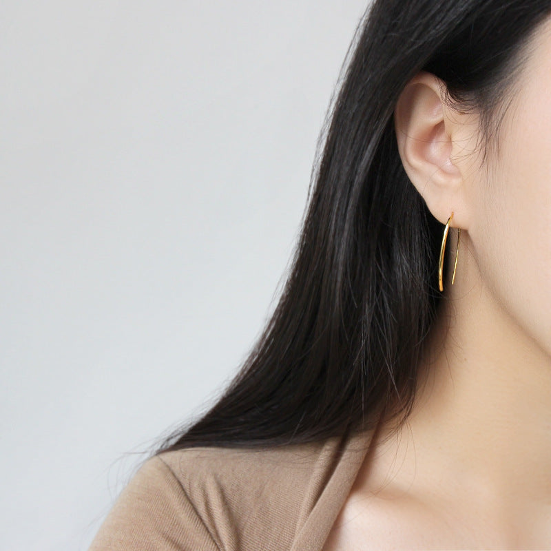 Boucles d'oreilles en argent sterling S925 en forme de U