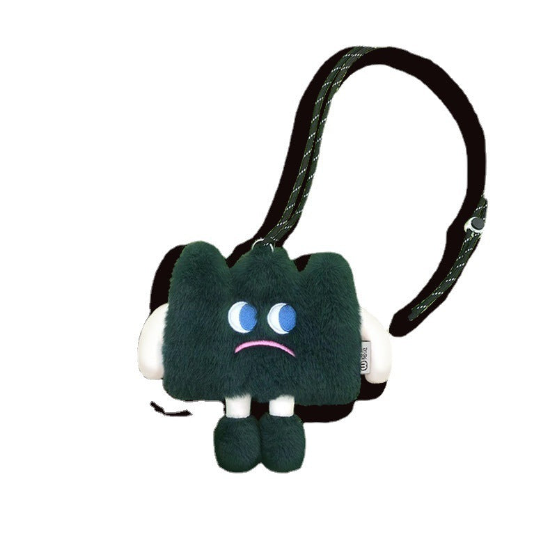 Sac de téléphone portable en paille émotionnelle, sac à bandoulière en peluche mignon pour femme