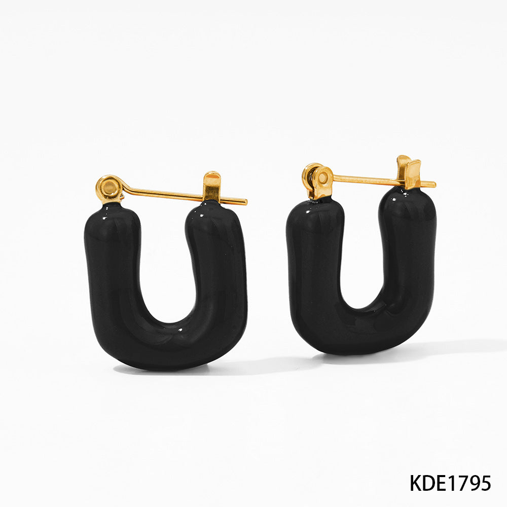 Girly Style Stainless Steel Alphabet Letter Earrings