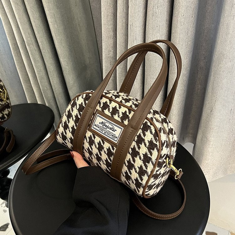 Women's Fashion Casual Houndstooth Shoulder Messenger Bag