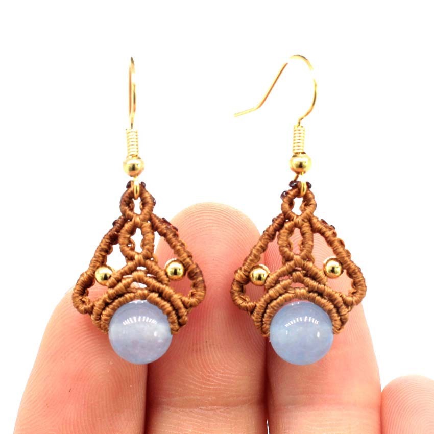 Ethnic Style Wax Line Hand-woven Earrings