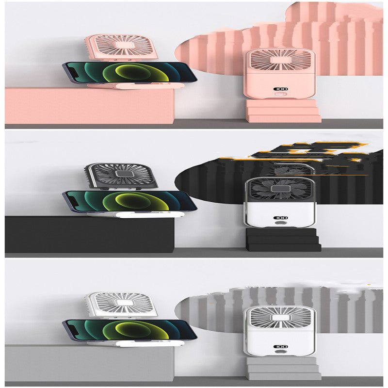 Ventilador pequeño portátil plegable con pantalla digital