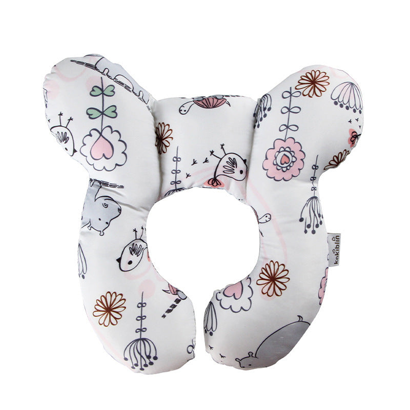 Oreiller en forme de U pour bébé, motif de dessin animé mignon, protection du cou pour siège de voiture de voyage