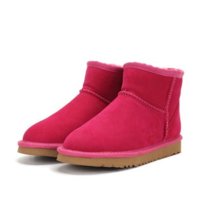 Botas de nieve de corte bajo Cuero Caucho Piel Moda Casual