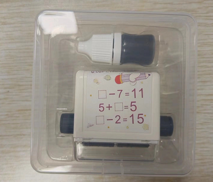 Sello de rodillo de matemáticas, suma, resta, multiplicación, división, práctica, tipo Digital, operación matemática, sello, alumnos, maestro