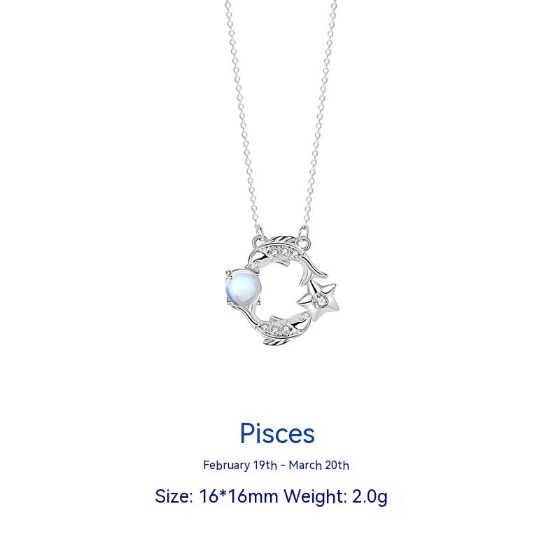 Collier en argent Sterling 925 avec douze constellations pour femmes, Design d'intérêt particulier, luxe léger