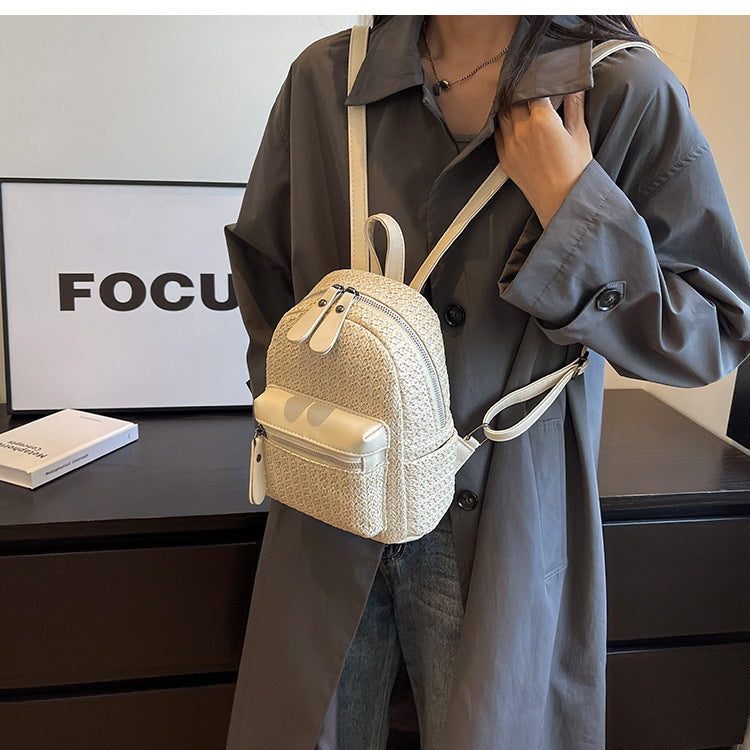 Women's Special-interest Design Straw Backpack Popular This Year